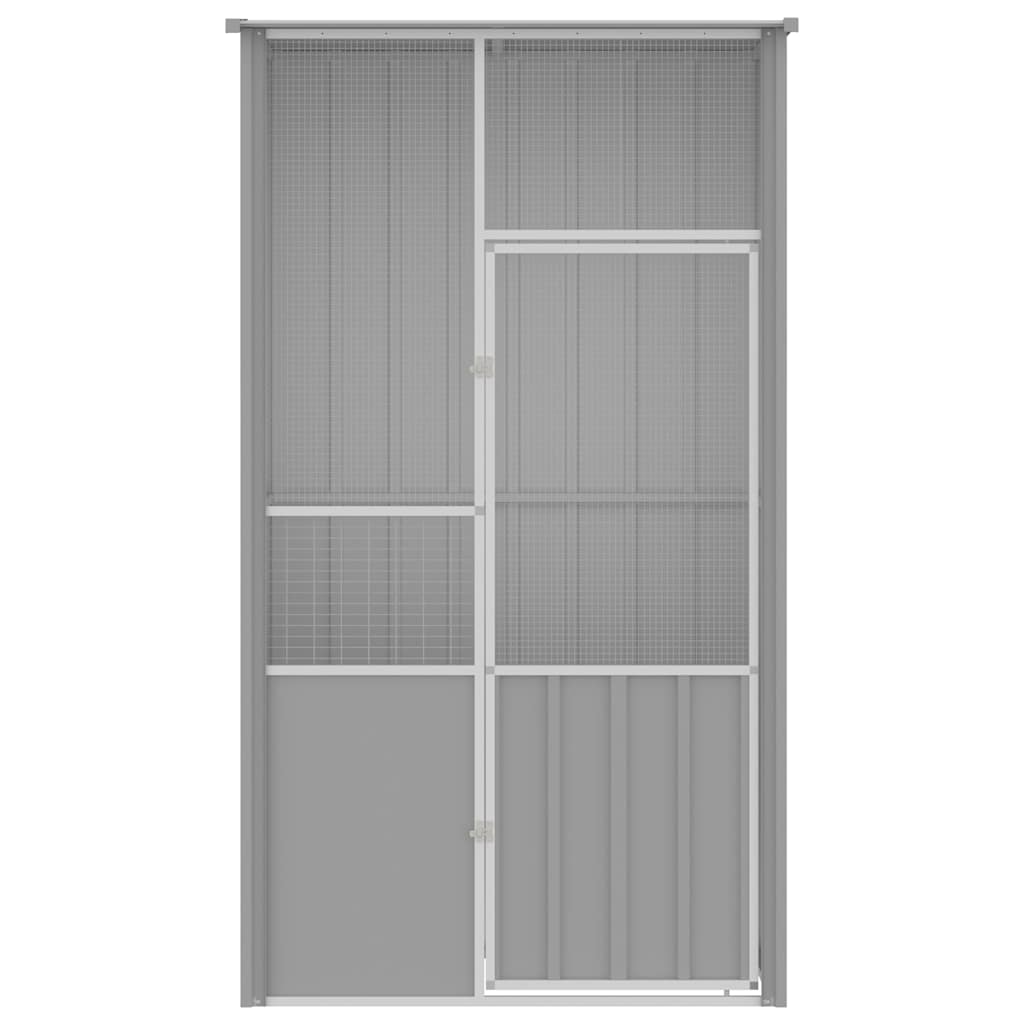 vidaXL Bird Cage Grey 115x78x200 cm Galvanised Steel