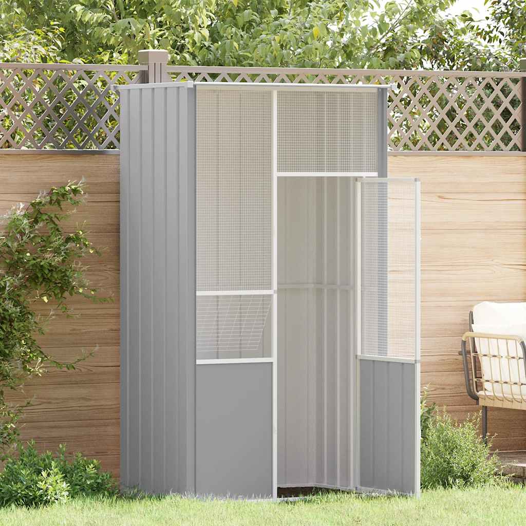 vidaXL Bird Cage Grey 115x78x200 cm Galvanised Steel