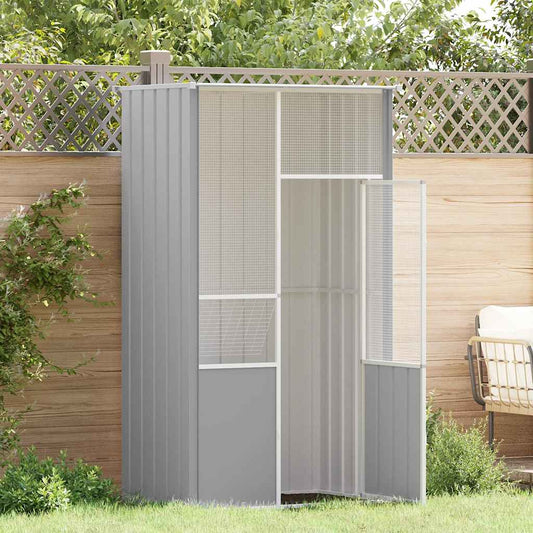 vidaXL Bird Cage Grey 115x78x200 cm Galvanised Steel