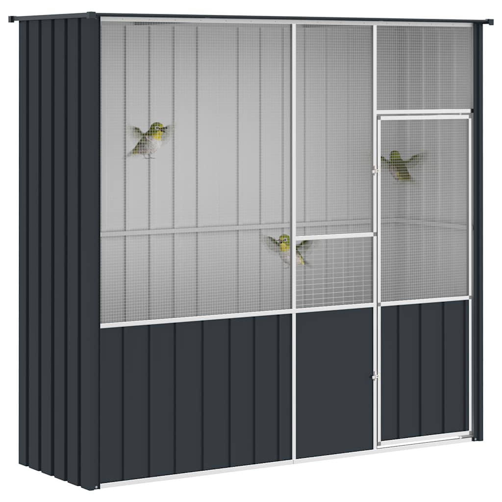 vidaXL Bird Cage Anthracite 215x78x200 cm Galvanised Steel