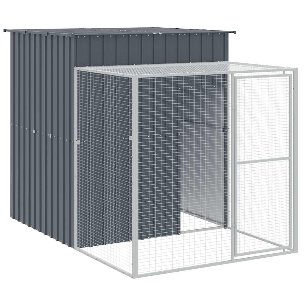 vidaXL Chicken Cage with Run Anthracite 165x251x181cm Galvanised Steel