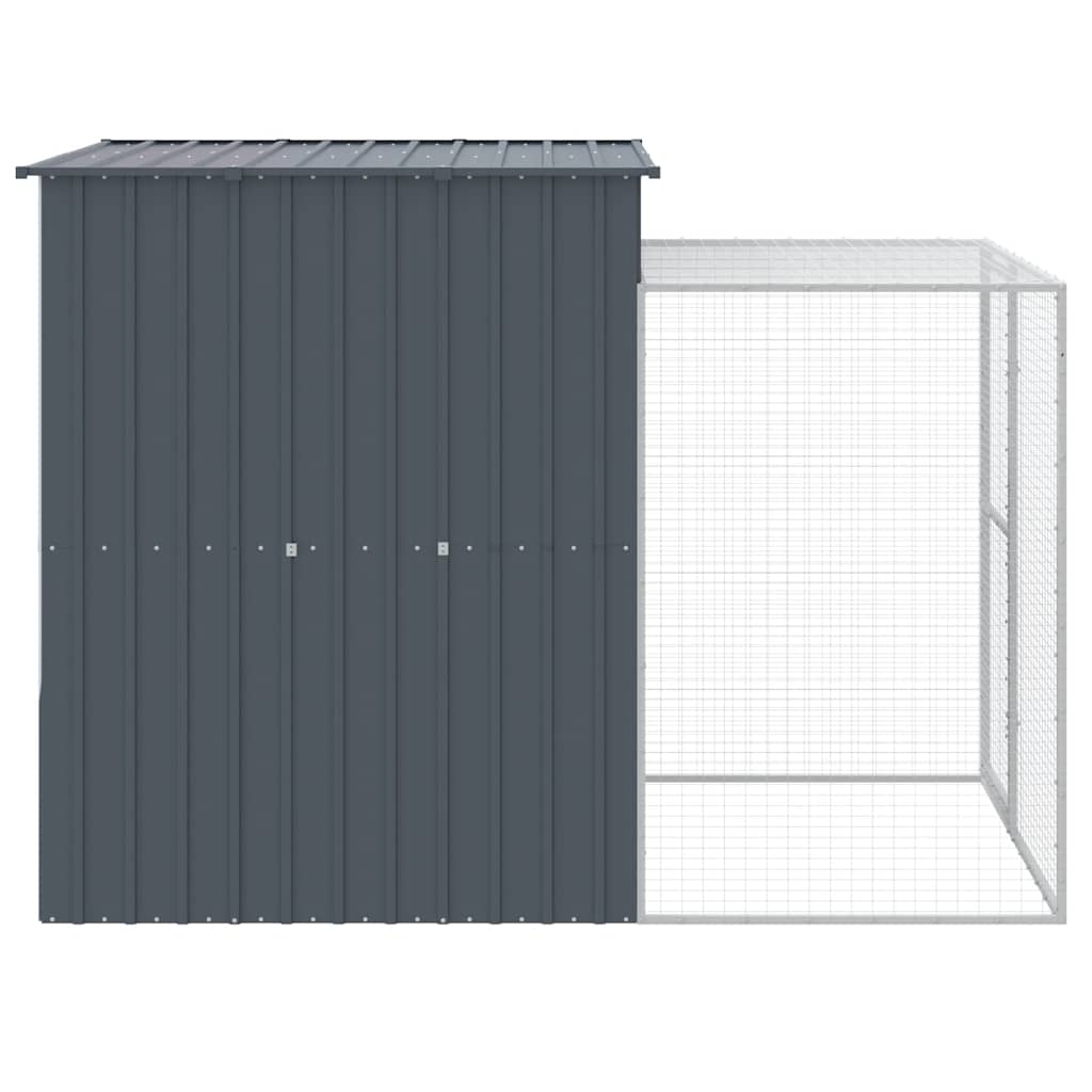vidaXL Chicken Cage with Run Anthracite 165x251x181cm Galvanised Steel