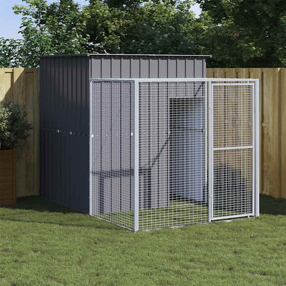 vidaXL Chicken Cage with Run Anthracite 165x251x181cm Galvanised Steel