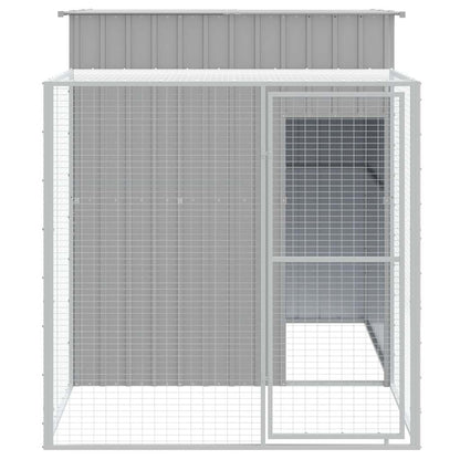 vidaXL Chicken Cage with Run Light Grey 165x251x181cm Galvanised Steel