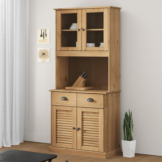 vidaXL Highboard "VIGO" 78x40x175 cm Solid Wood Pine