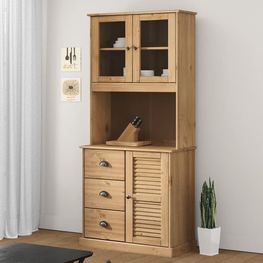 vidaXL Highboard "VIGO" 78x40x175 cm Solid Wood Pine