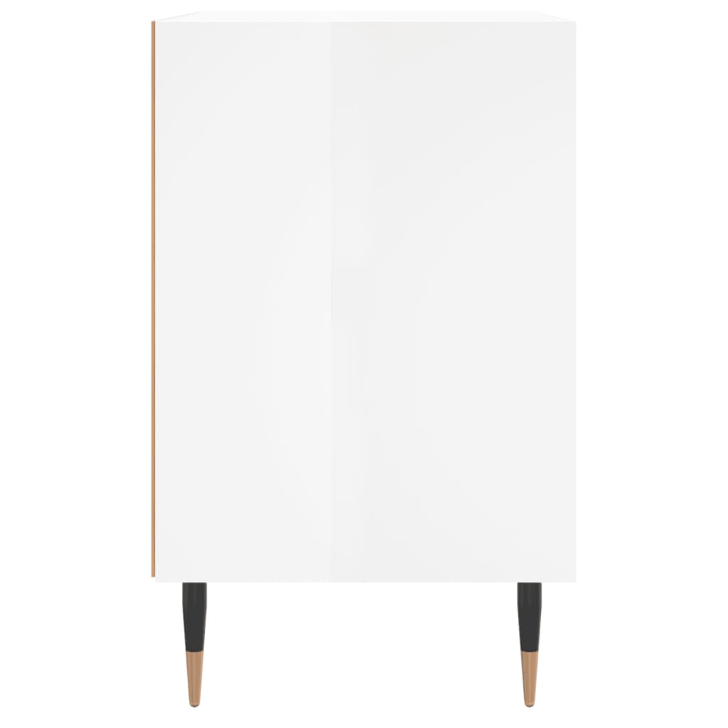 vidaXL Bedside Cabinet | High gloss white | Engineered wood, iron | Standard