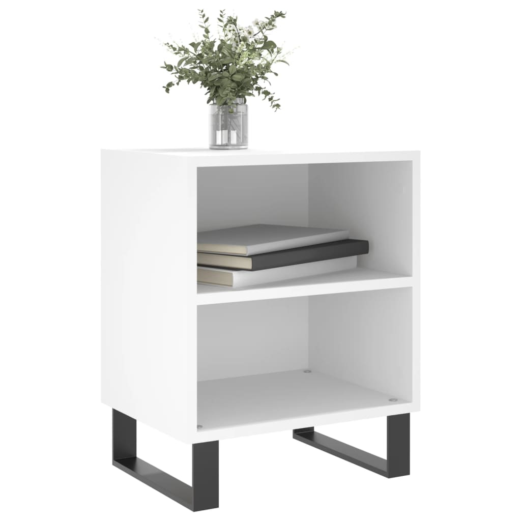 vidaXL Bedside Cabinet White 40x30x50 cm Engineered Wood