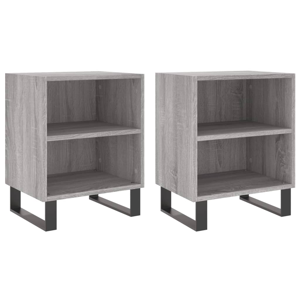 vidaXL Bedside Cabinets 2 pcs Grey Sonoma 40x30x50 cm Engineered Wood