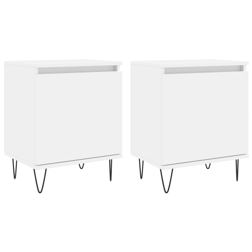 vidaXL Bedside Cabinets 2 pcs White 40x30x50 cm Engineered Wood