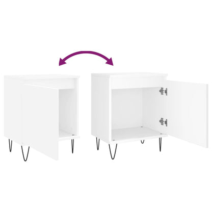 vidaXL Bedside Cabinets 2 pcs White 40x30x50 cm Engineered Wood