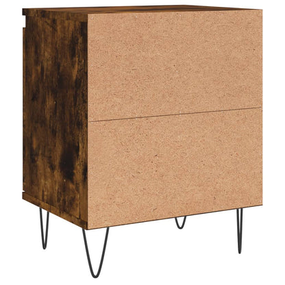vidaXL Bedside Cabinet Smoked Oak 40x30x50 cm Engineered Wood