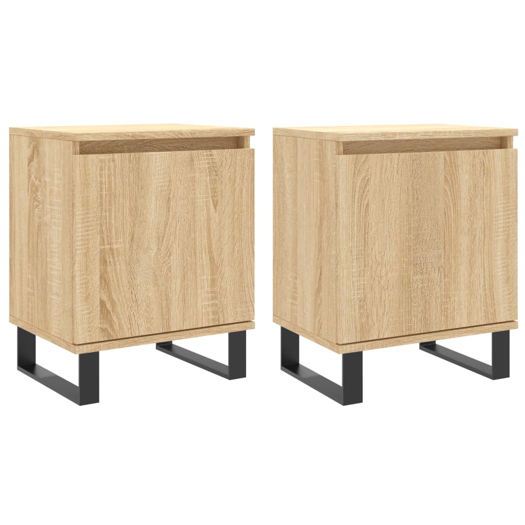vidaXL Bedside Cabinets 2 pcs Sonoma Oak 40x30x50 cm Engineered Wood