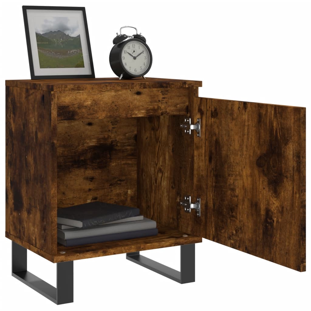 vidaXL Bedside Cabinets 2 pcs Smoked Oak 40x30x50 cm Engineered Wood