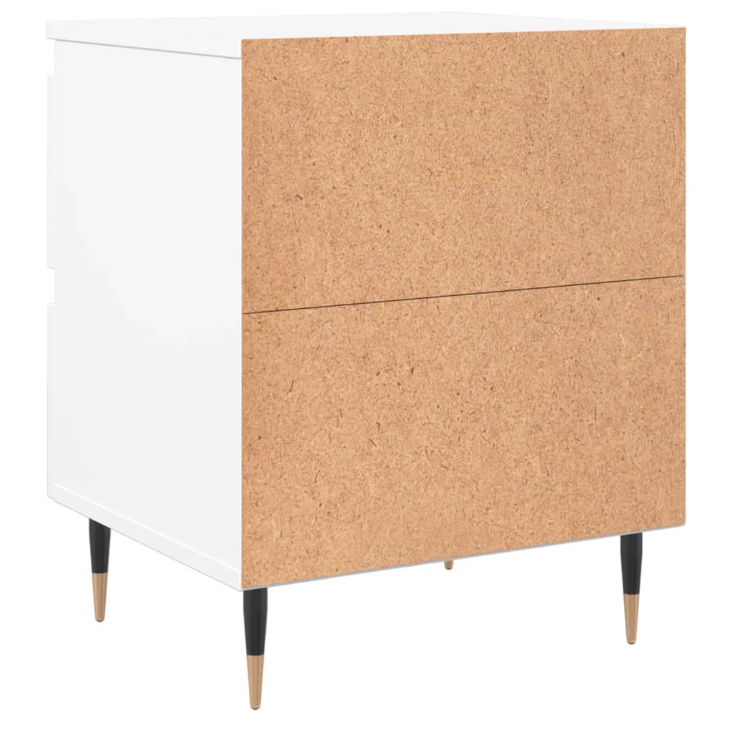 vidaXL Bedside Cabinet White 40x35x50 cm Engineered Wood