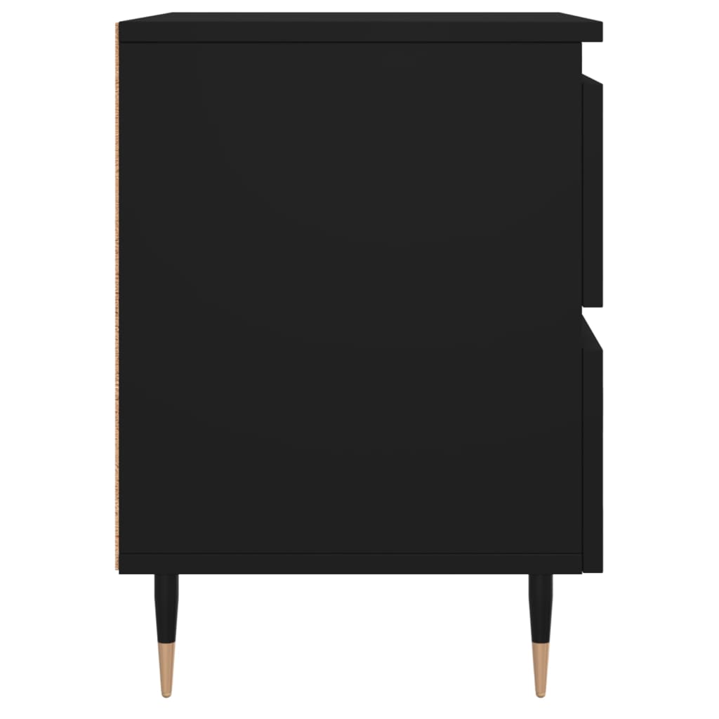 vidaXL Bedside Cabinet Black 40x35x50 cm Engineered Wood