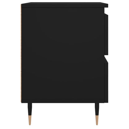 vidaXL Bedside Cabinet Black 40x35x50 cm Engineered Wood