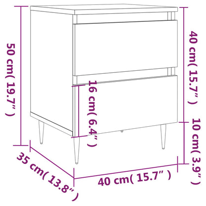 vidaXL Bedside Cabinet Black 40x35x50 cm Engineered Wood