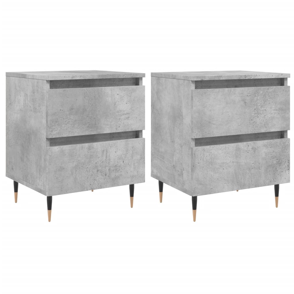 vidaXL Bedside Cabinets 2 pcs Concrete Grey 40x35x50 cm Engineered Wood
