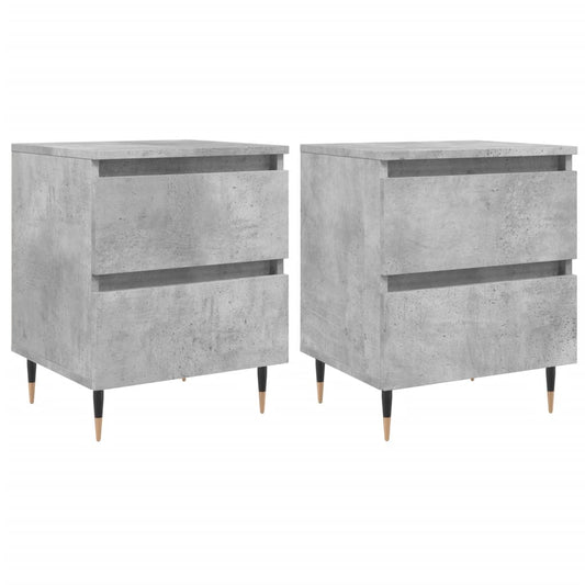 vidaXL Bedside Cabinets 2 pcs Concrete Grey 40x35x50 cm Engineered Wood
