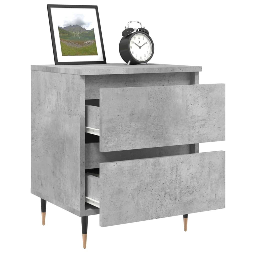 vidaXL Bedside Cabinets 2 pcs Concrete Grey 40x35x50 cm Engineered Wood
