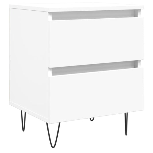 vidaXL Bedside Cabinet White 40x35x50 cm Engineered Wood
