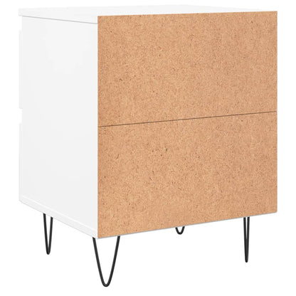 vidaXL Bedside Cabinet White 40x35x50 cm Engineered Wood