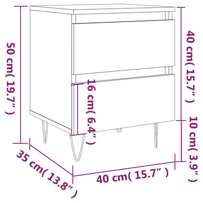 vidaXL Bedside Cabinet Concrete Grey 40x35x50 cm Engineered Wood