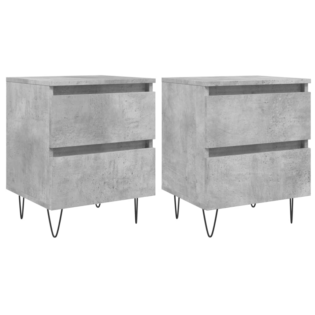 vidaXL Bedside Cabinets 2 pcs Concrete Grey 40x35x50 cm Engineered Wood