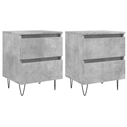 vidaXL Bedside Cabinets 2 pcs Concrete Grey 40x35x50 cm Engineered Wood