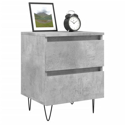 vidaXL Bedside Cabinets 2 pcs Concrete Grey 40x35x50 cm Engineered Wood