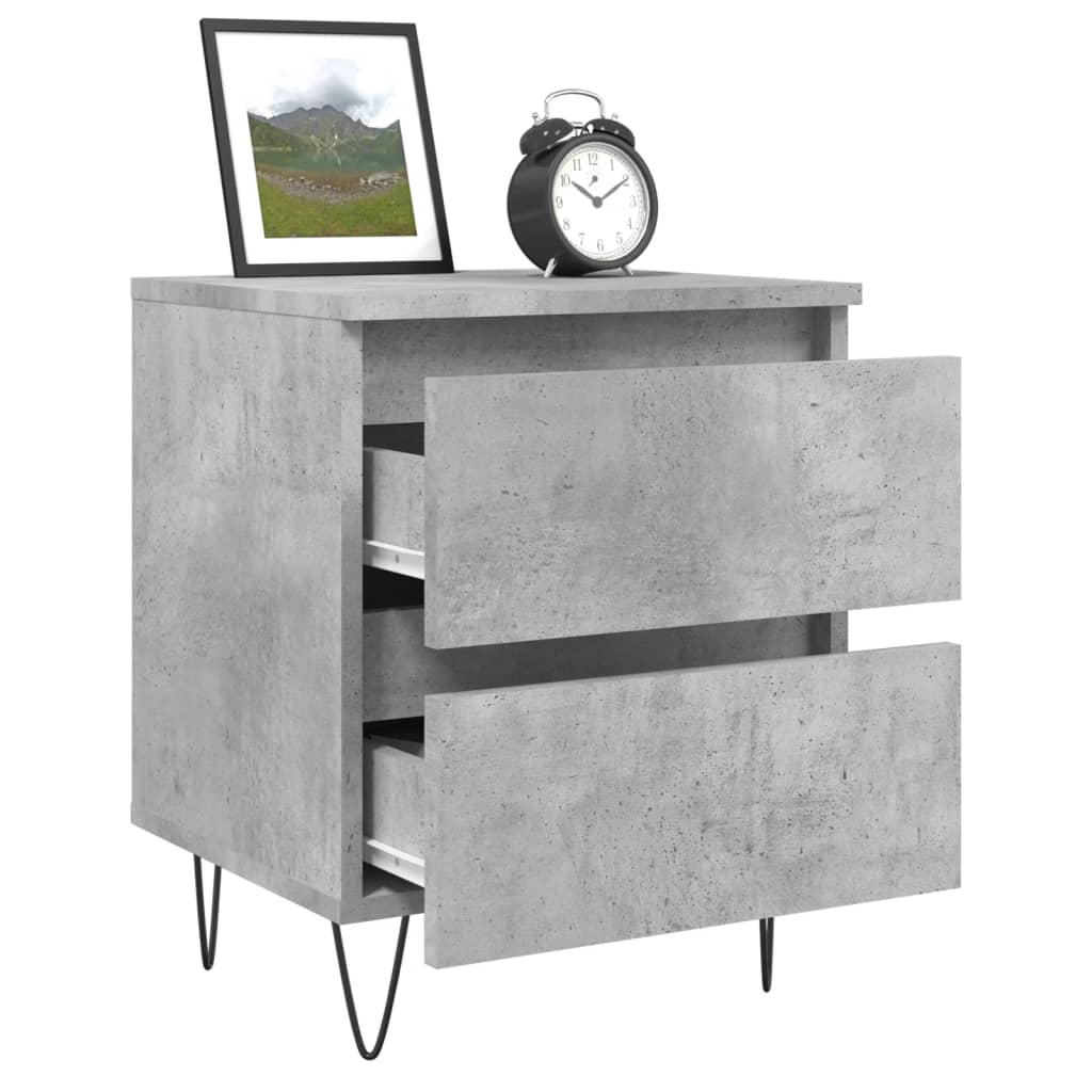 vidaXL Bedside Cabinets 2 pcs Concrete Grey 40x35x50 cm Engineered Wood