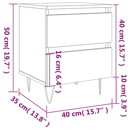 vidaXL Bedside Cabinets 2 pcs Concrete Grey 40x35x50 cm Engineered Wood