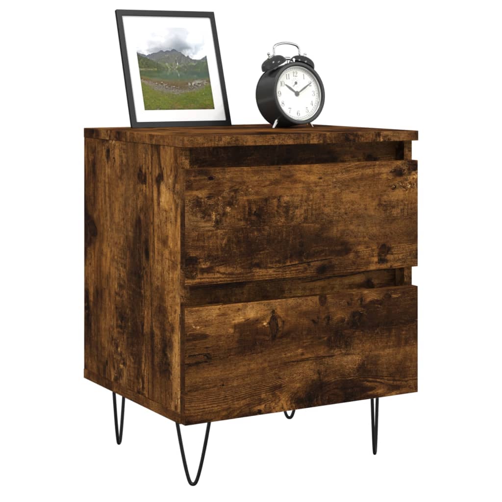 vidaXL Bedside Cabinets 2 pcs Smoked Oak 40x35x50 cm Engineered Wood