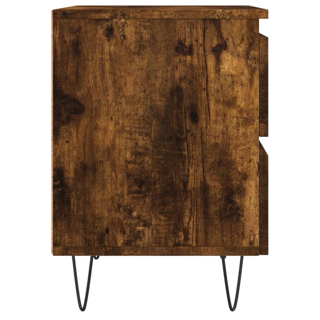 vidaXL Bedside Cabinets 2 pcs Smoked Oak 40x35x50 cm Engineered Wood