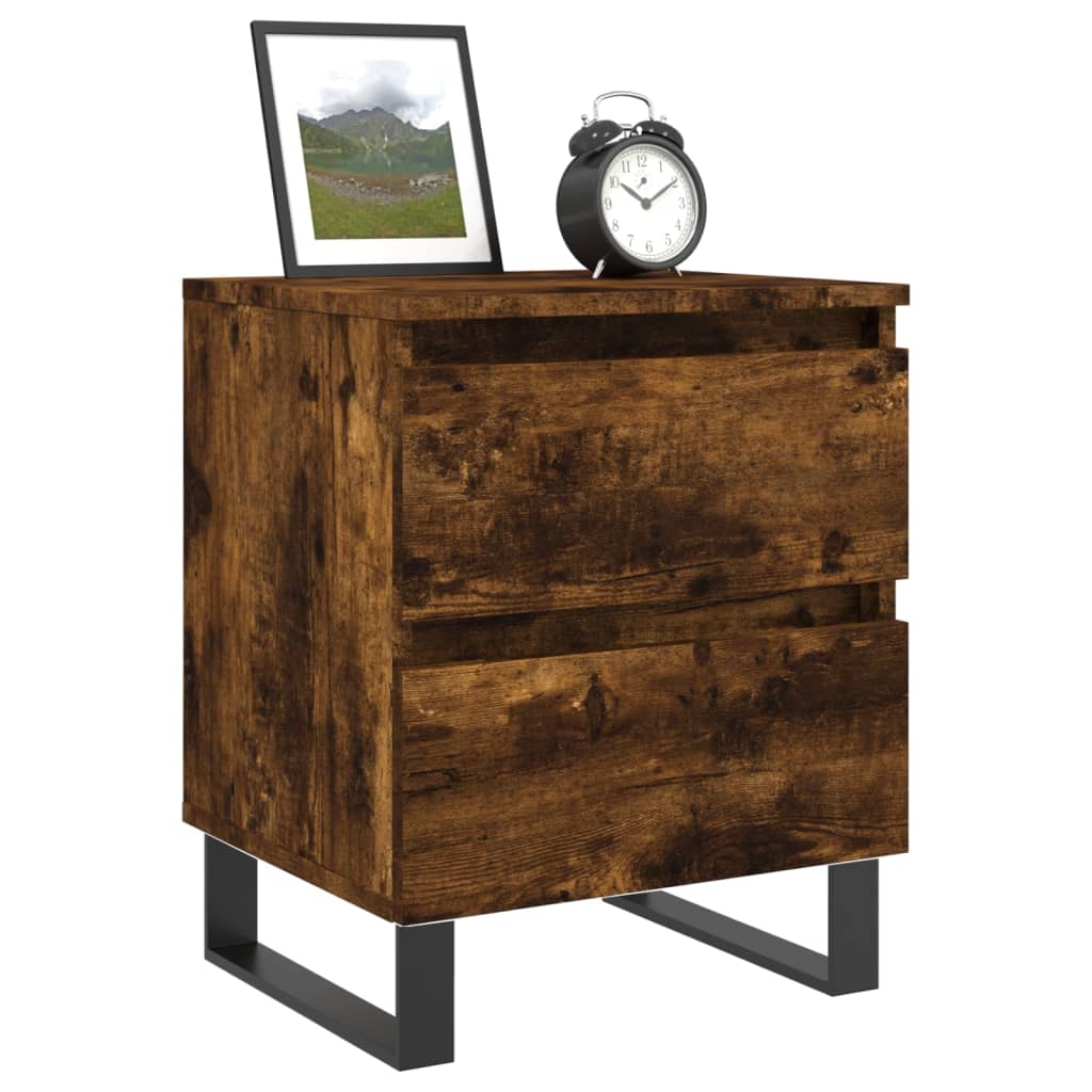 vidaXL Bedside Cabinets 2 pcs Smoked Oak 40x35x50 cm Engineered Wood