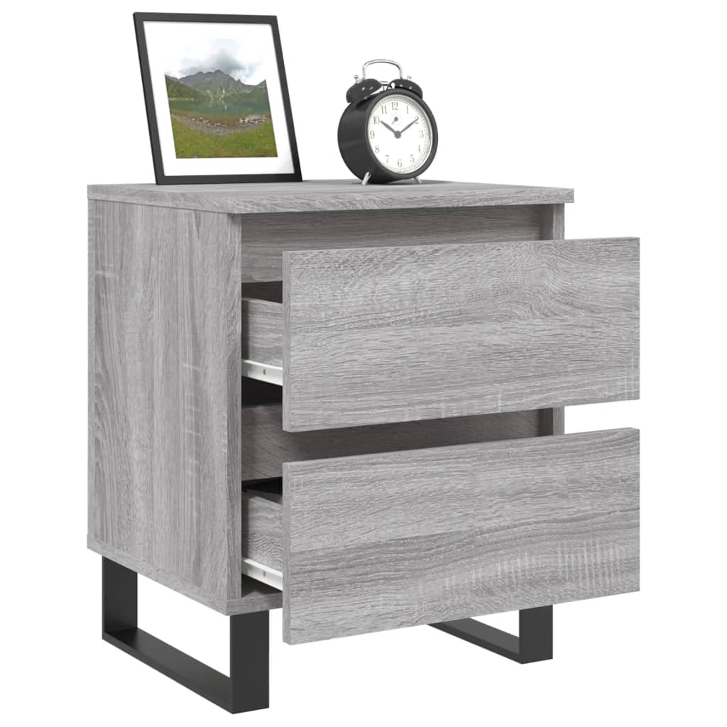 vidaXL Bedside Cabinet Grey Sonoma 40x35x50 cm Engineered Wood