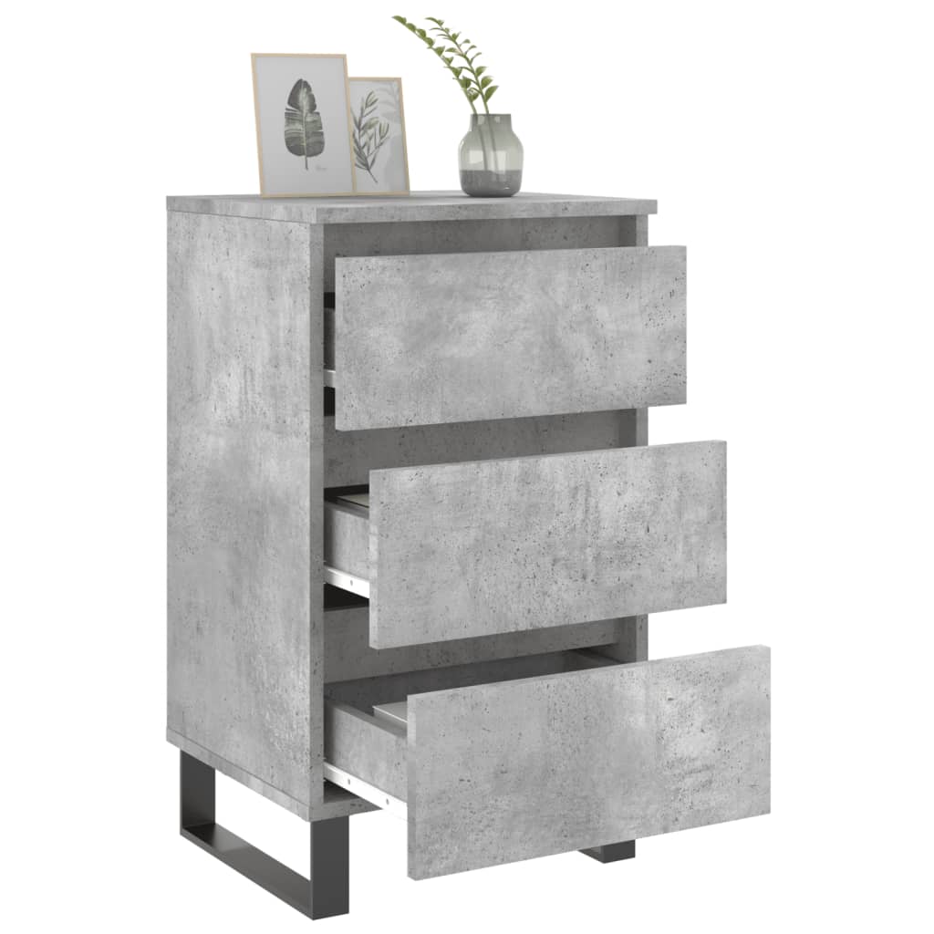 vidaXL Bedside Cabinets 2 pcs Concrete Grey 40x35x69 cm Engineered Wood