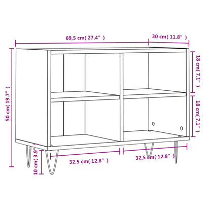 vidaXL TV Cabinet Sonoma Oak 69.5x30x50 cm Engineered Wood