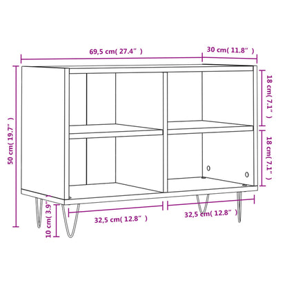 vidaXL TV Cabinet Concrete Grey 69.5x30x50 cm Engineered Wood