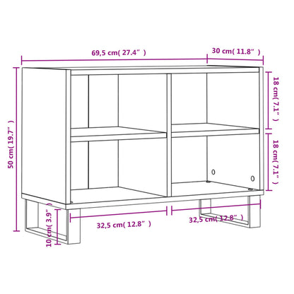 vidaXL TV Cabinet Grey Sonoma 69.5x30x50 cm Engineered Wood