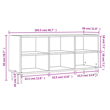 vidaXL TV Cabinet Smoked Oak 103.5x30x50 cm Engineered Wood