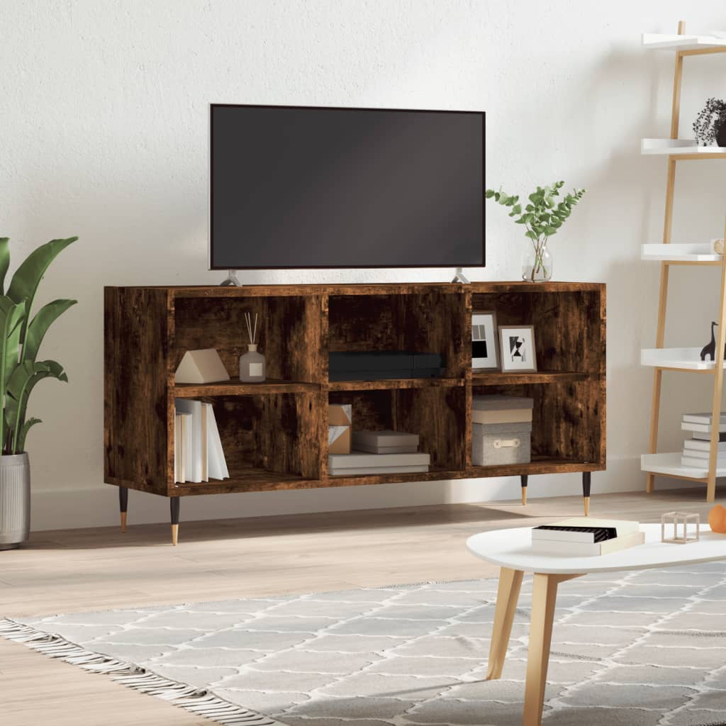 vidaXL TV Cabinet Smoked Oak 103,5x30x50 cm Engineered Wood
