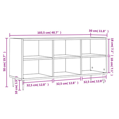 vidaXL TV Cabinet Grey Sonoma 103.5x30x50 cm Engineered Wood