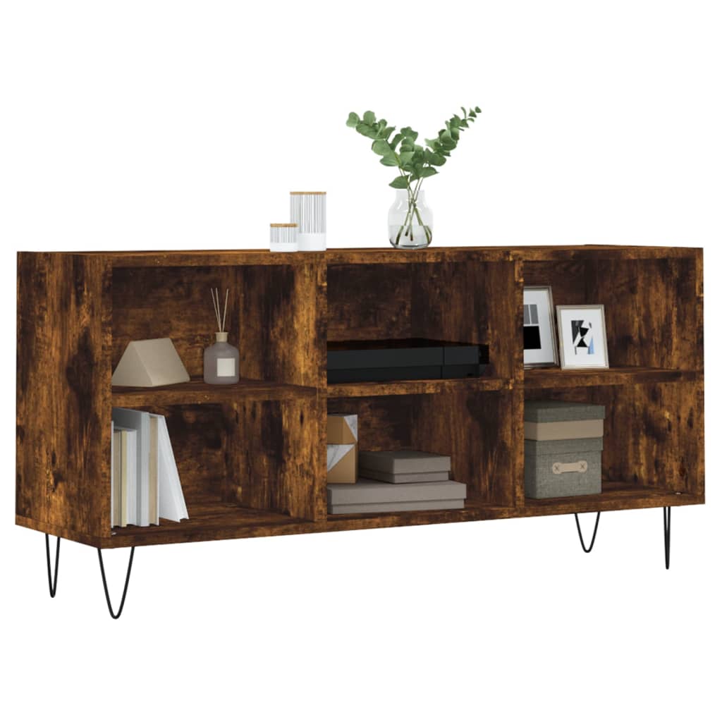 vidaXL TV Cabinet Smoked Oak 103.5x30x50 cm Engineered Wood
