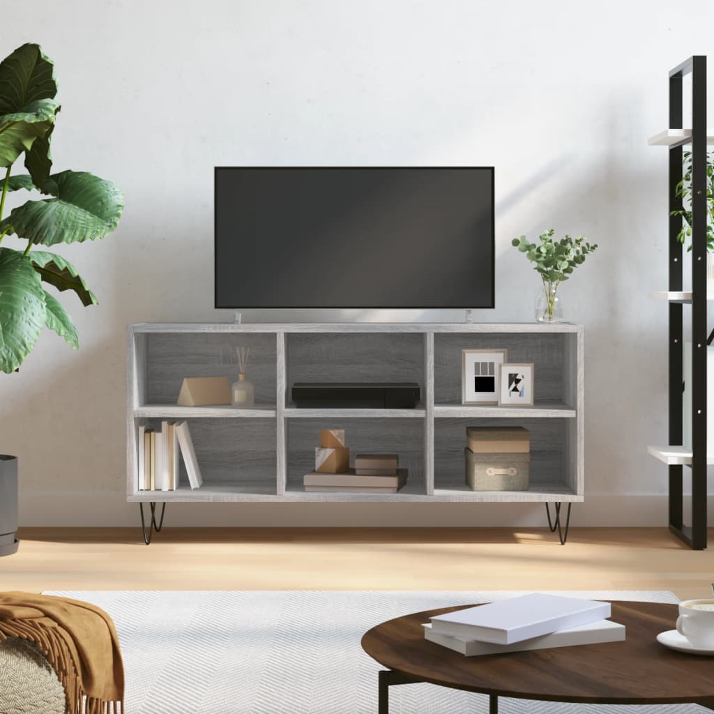 vidaXL TV Cabinet Grey Sonoma 103.5x30x50 cm Engineered Wood