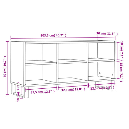 vidaXL TV Cabinet White 103.5x30x50 cm Engineered Wood