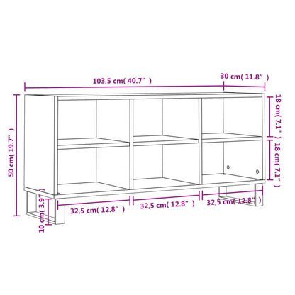 vidaXL TV Cabinet Sonoma Oak 103.5x30x50 cm Engineered Wood