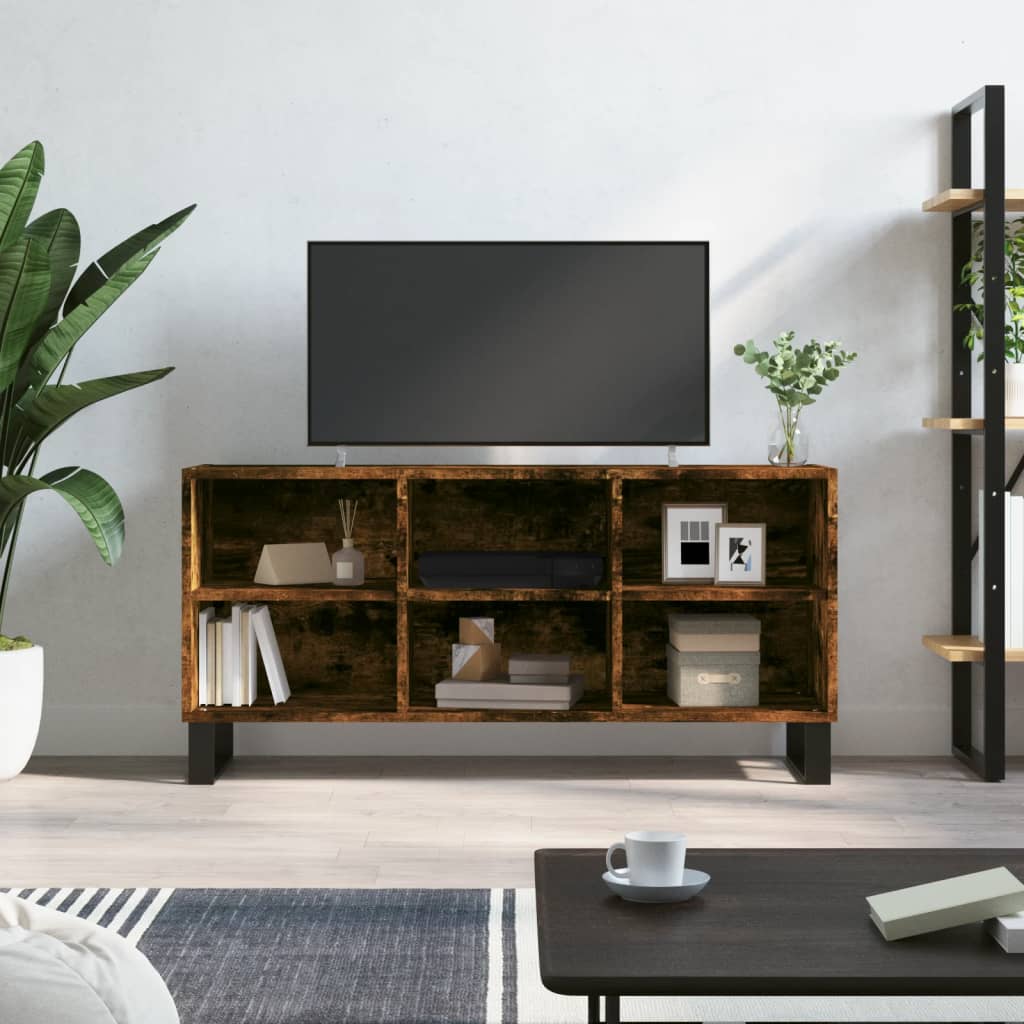 vidaXL TV Cabinet Smoked Oak 103,5x30x50 cm Engineered Wood