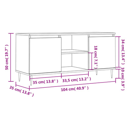 vidaXL TV Cabinet White 104x35x50 cm Engineered Wood